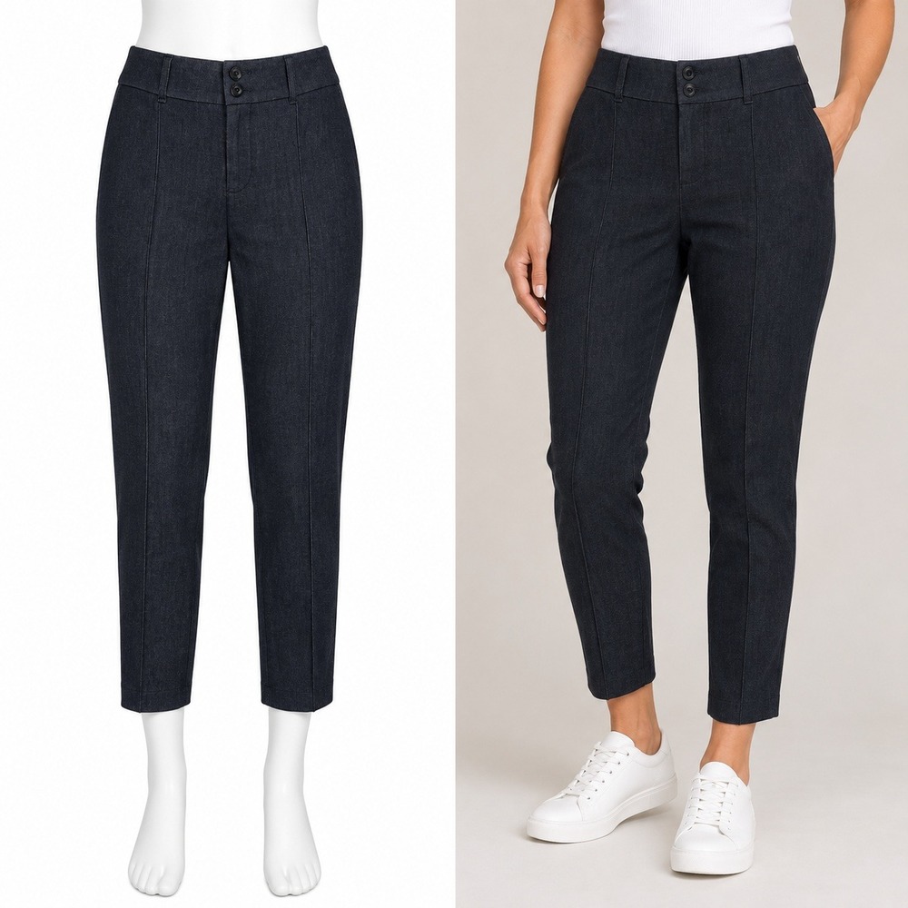 Cartonnier Charlie Ankle Pants Women 4 Charcoal Gray Stretch Slim Fit Front Seam
